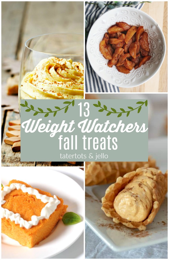 13 Weight Watchers Fall Treats! Just because you are watching what you eat doesn't mean you can't enjoy the joys of Fall treats! Check out these 13 delicious and healthier dessert options!