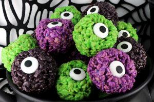 Monster Eye Balls Rice Krispie Bites @ Two Sisters