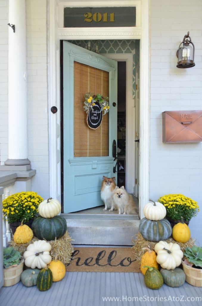 Yellow and Green Fall Porch @ Home Stories A to Z