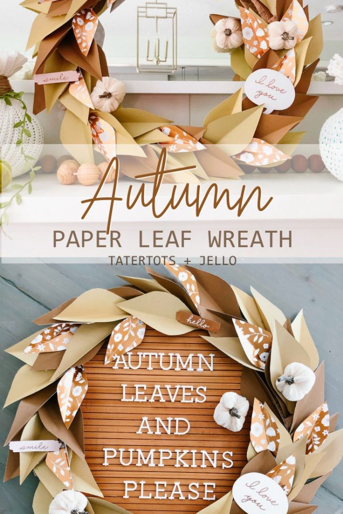 How to Make an Autumn Paper Leaf Wreath for Your Letter Board!