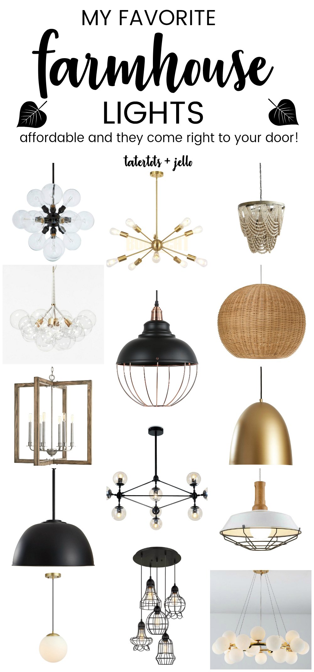 The BEST Affordable Modern Farmhouse Lights. Add a modern vibe to your cottage or farmhouse with these stylish and affordable lights that will come right to your home.