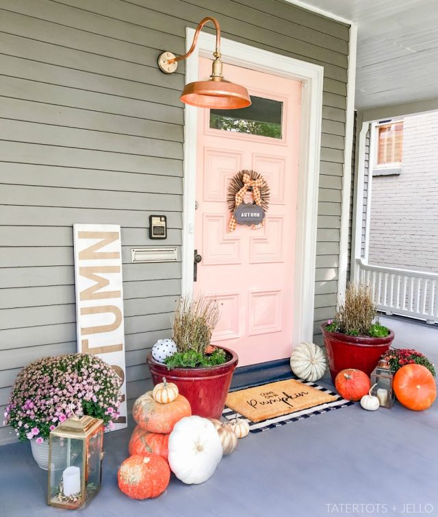 Copper, Gold and Blush Fall Porch Decorating Ideas!