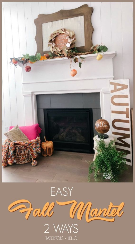 How to create a fall mantel two ways! Take some of your favorite fall items and use them in new ways to change up your fall mantel each year!﻿