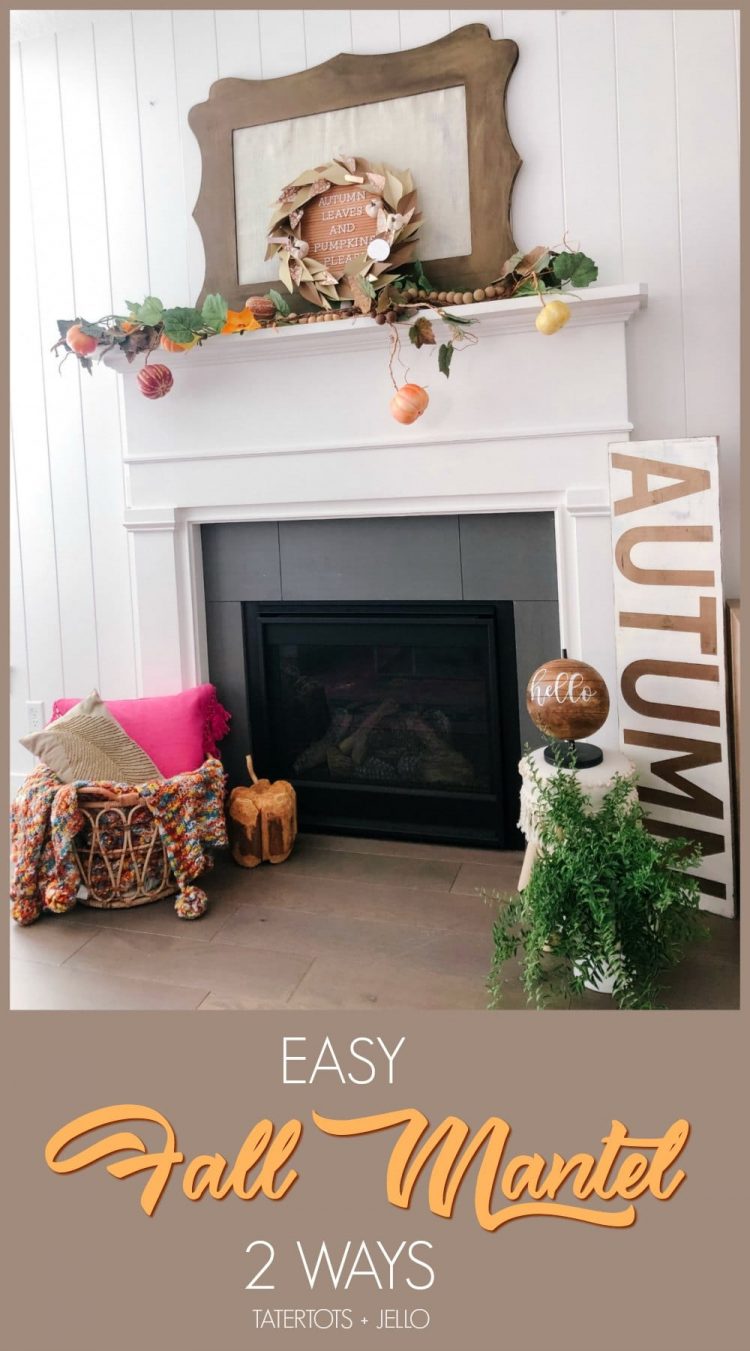How to create a fall mantel two ways! Take some of your favorite fall items and repurpose them in new ways to change up your fall mantel each year!