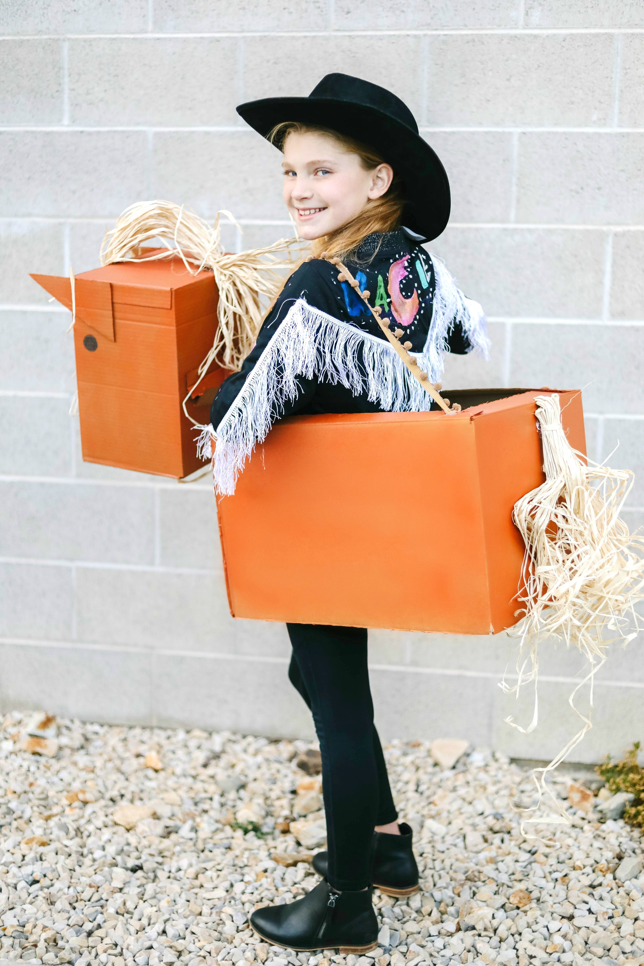 ﻿"Old Town Road" Western Boxtume DIY. Turn a catchy western song into an easy Halloween costume with Amazon Prime smile boxes and some creativity! 