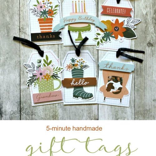 5-Minute handmade gift tags with Stitched Edges! Create adorable handmade tags in minutes with This is Family scrapbook line and sewn edges.