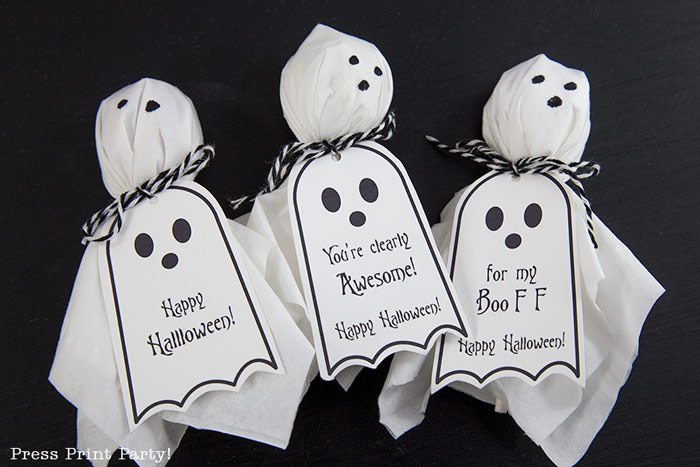 Ghost Lollipops DIY With Free Printable Halloween Tags @ Press Print Party