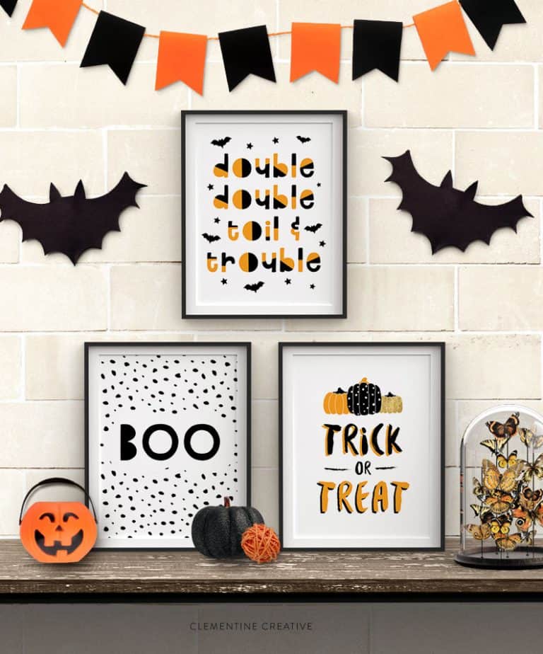 Wickedly Fun Printable Halloween Wall Art for your Halloween Decor @ Clementine Creative