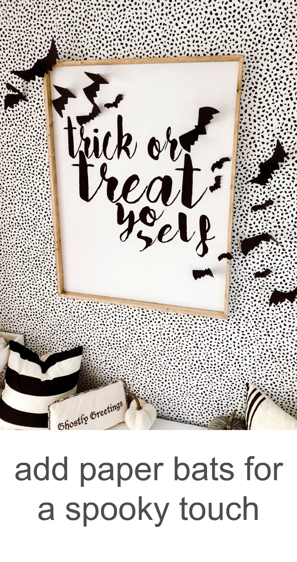 6 Ways to Create a Modern Farmhouse Halloween Entryway. Just because a space is small, doesn't mean it can't be BIG on style. Use removable wallpaper, spooky accents and an over-sized print to create a delightful Halloween space! 