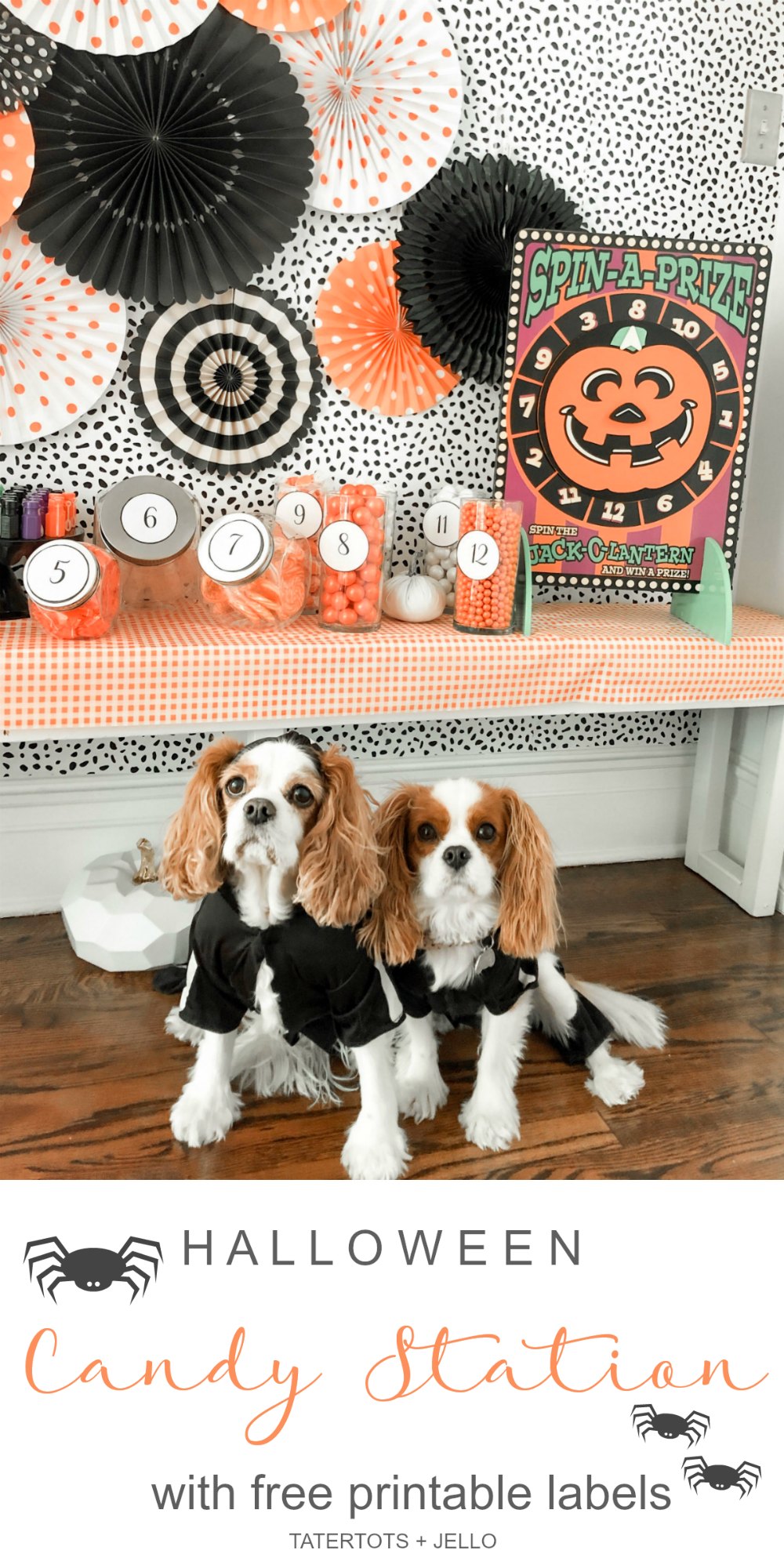 Halloween Trick-or-Treat Candy Station Game with Free Printables. Create a colorful candy station with a game and free printables. perfect for trick-or-treaters or to play at a Halloween party! 