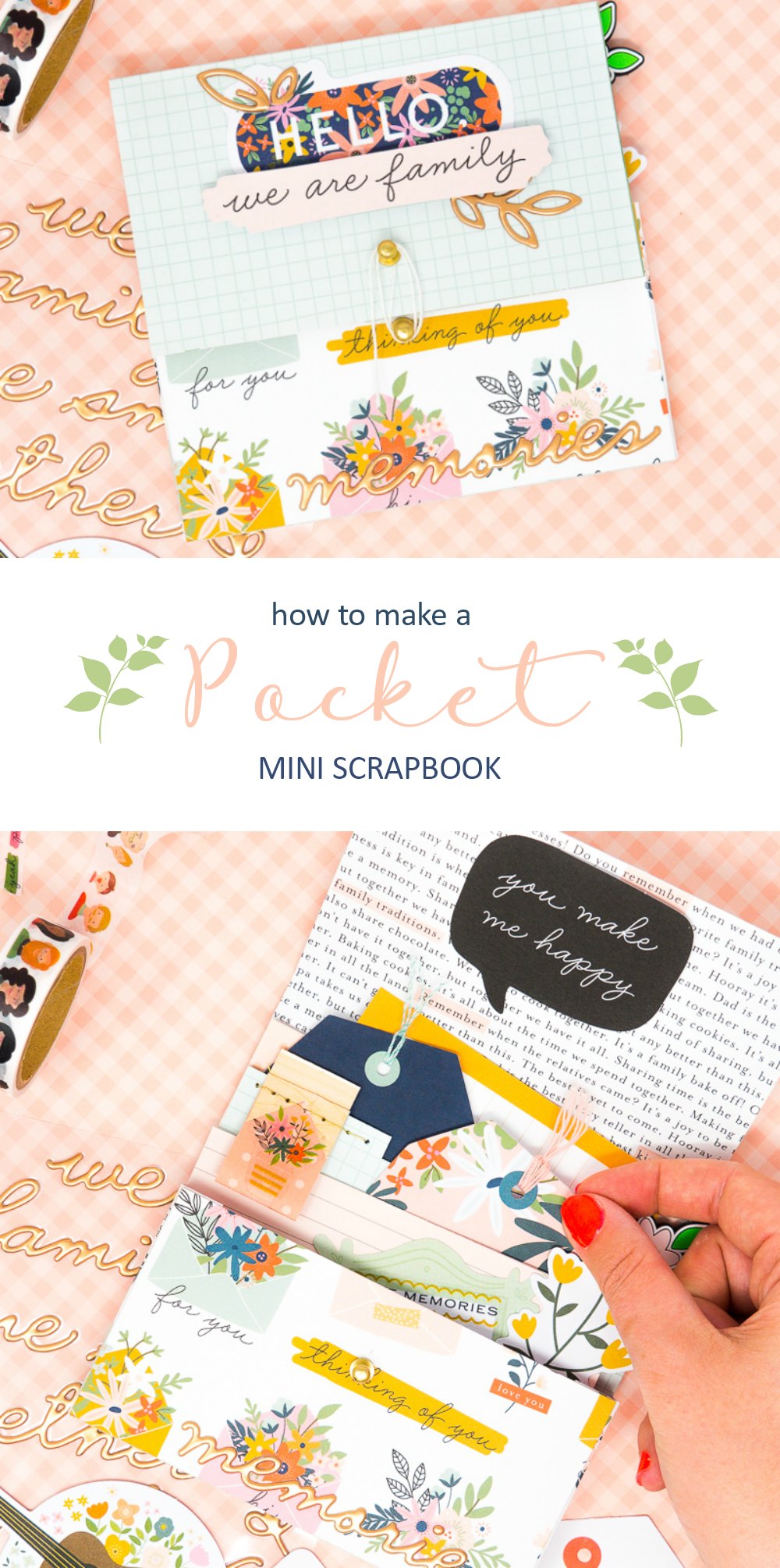 DIY Pocket Mini Scrapbook. Keep your memories close at hand with a handy little scrapbook that has pockets and fits in your purse! 
