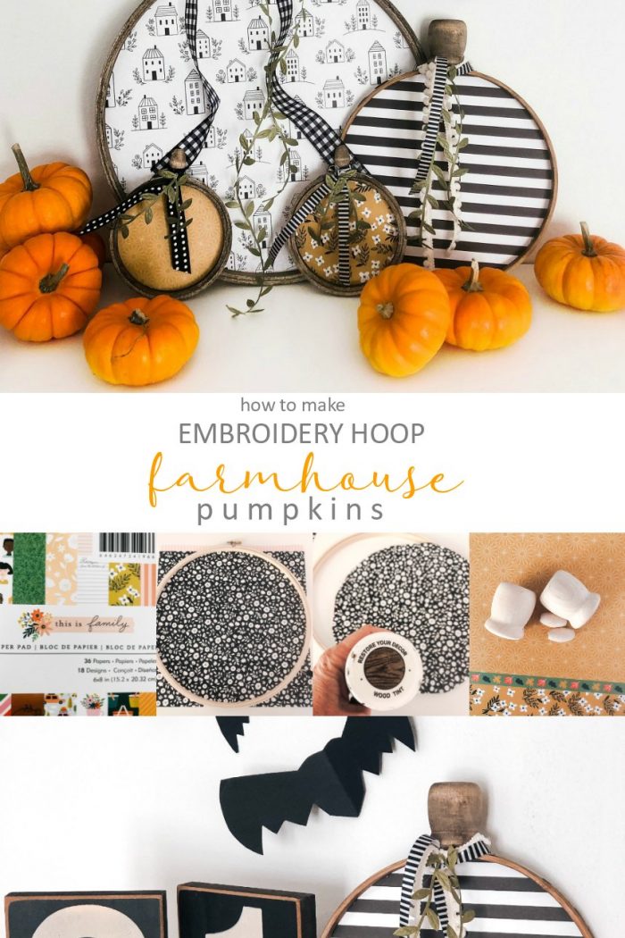 Embroidery Hoop Farmhouse Pumpkins