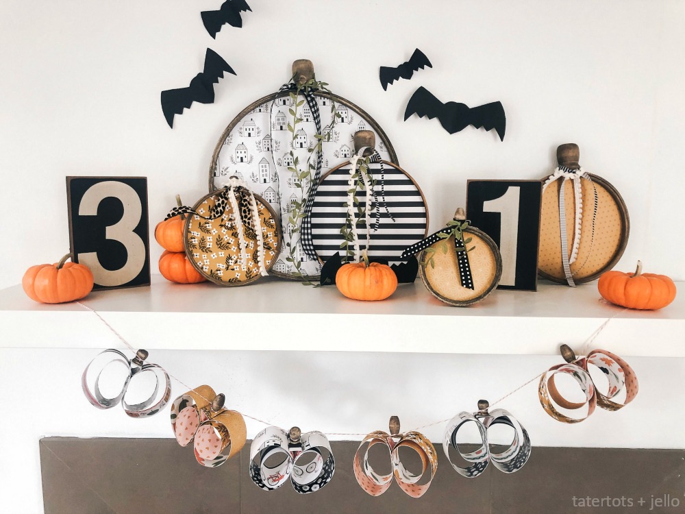 Easy Paper Pumpkin-Shaped Garland. Turn a couple of sheets of scrapbook paper and some wood beads into a gorgeous 3-D Pumpkin-shaped garland for Fall! 