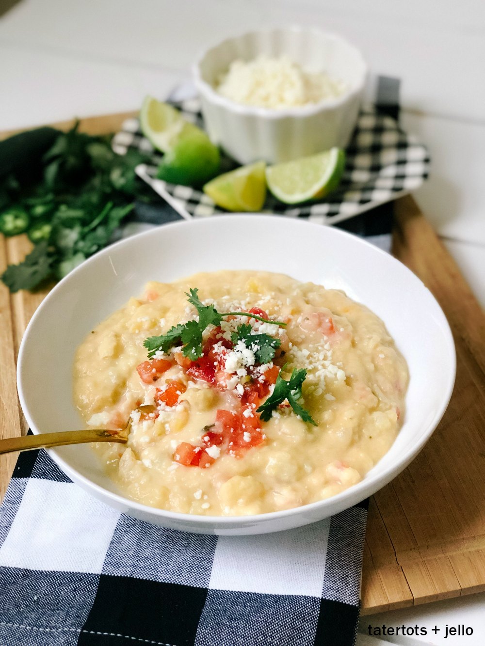 Tex-Mex Cheesy Crock-Pot Potato Soup. Put a spicy spin on cheesy potatoes with this warm and comforting recipe. It's perfect for Fall and Winter!