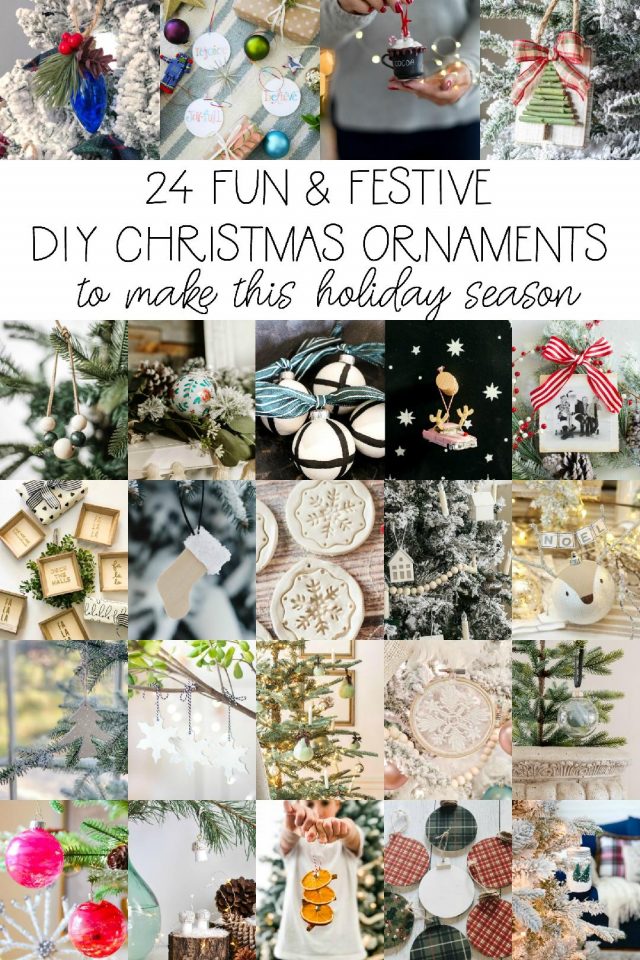 Farmhouse Christmas Sign Ornaments and 24 DIY Ornament Ideas
