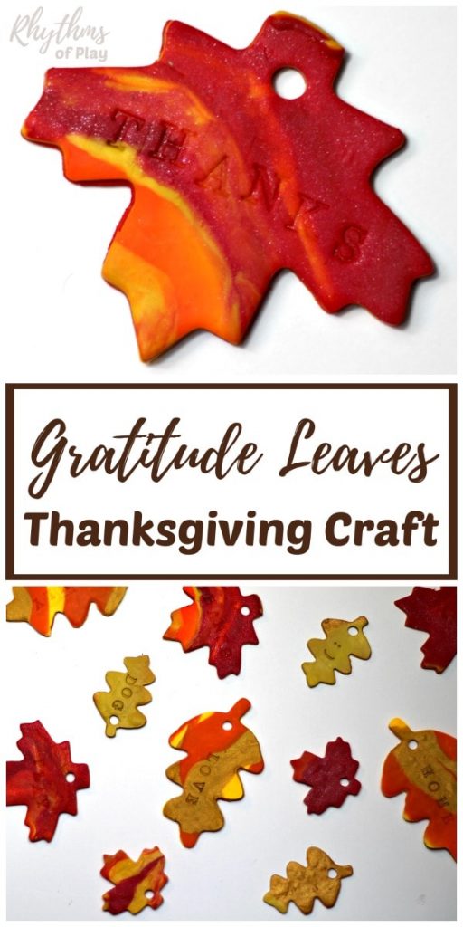 Clay Gratitude Leaves Thanksgiving Craft @ Rhythms of Play