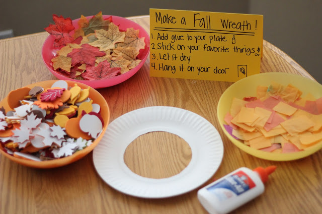 Fall Wreath Making Station for Toddlers @ Toddler Approved