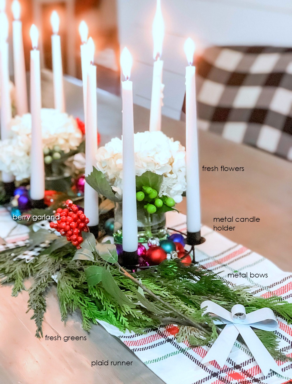 Dollar Spot Modern Farmhouse Holiday Centerpiece. How to make an easy Christmas centerpiece with a few items from Target's Dollar Spot.