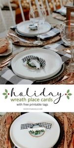 5-Minute Holiday Place Card Wreaths with Printable Tags