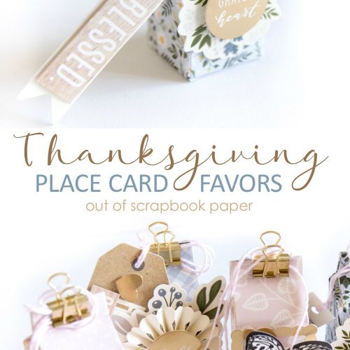 DIY Thanksgiving Place Card Favors Out of Scrapbook Paper. Turn paper into beautiful Thanskgiving place cards or gifts with this easy DIY idea!