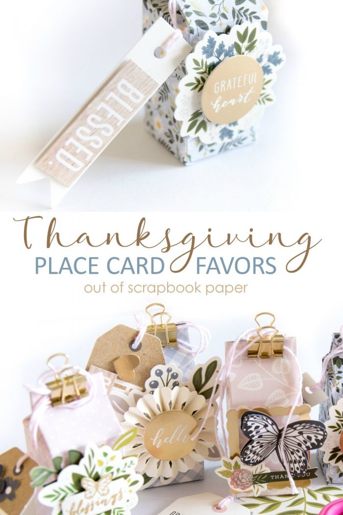 DIY Thanksgiving Place Card Favors Out of Scrapbook Paper
