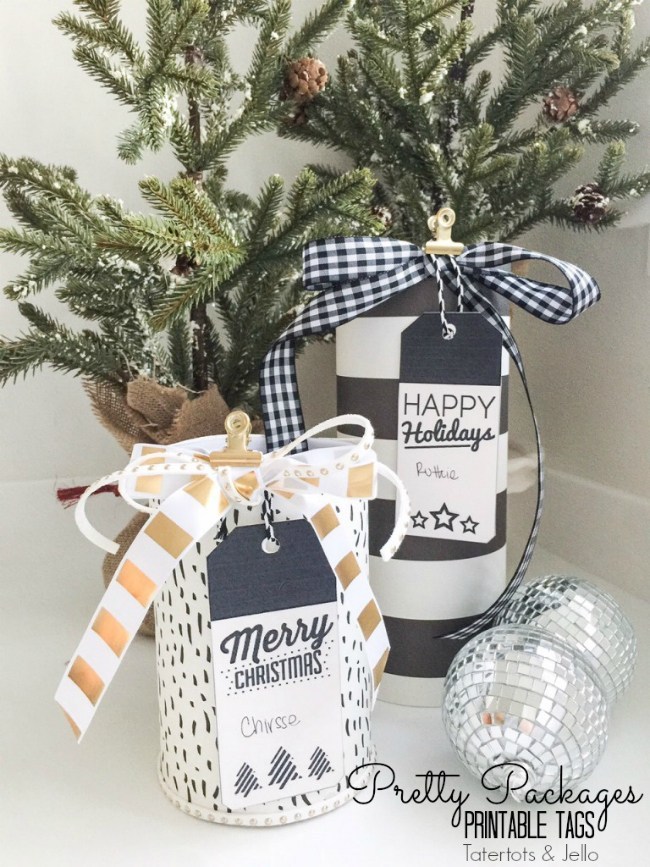 Black and White Printable Holiday Gift Tags