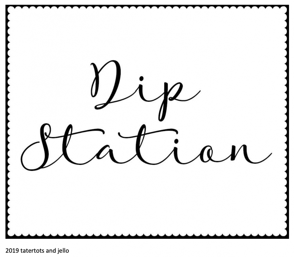 New Year's Eve Dip Station with Free Printable Cards! Start a new NYE tradition with a fun dip station. It's perfect for game night and super bowl parties too!