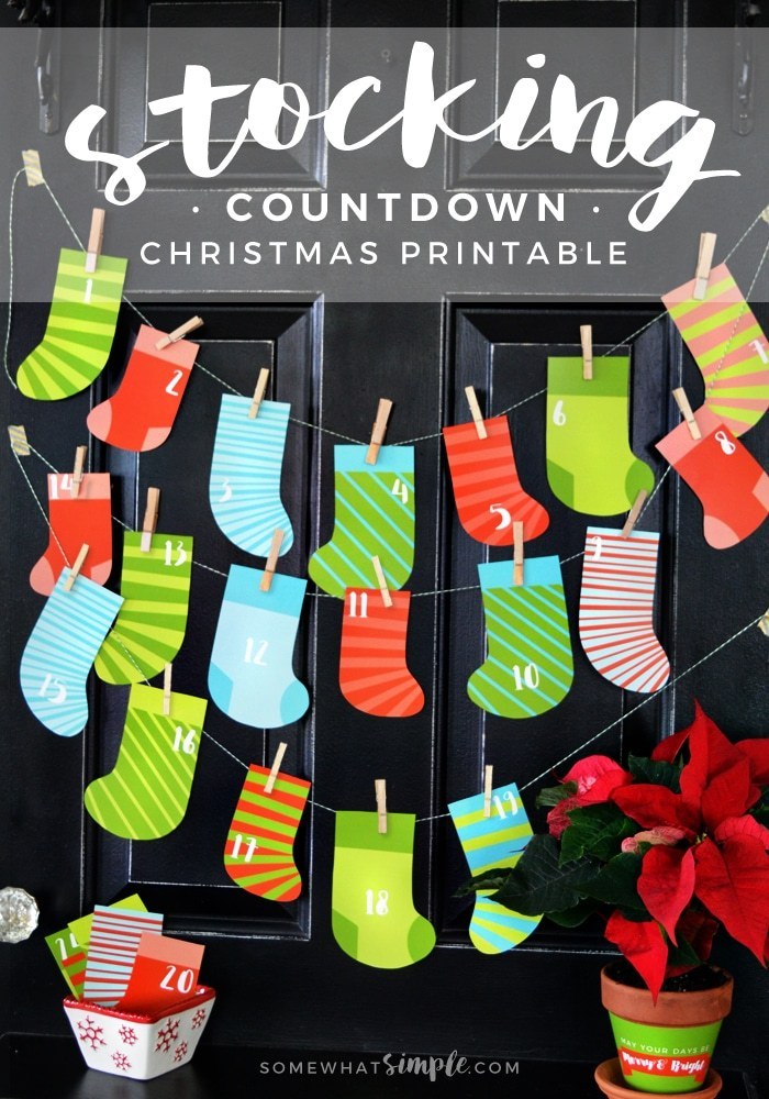 Stocking Countdown Christmas Printable