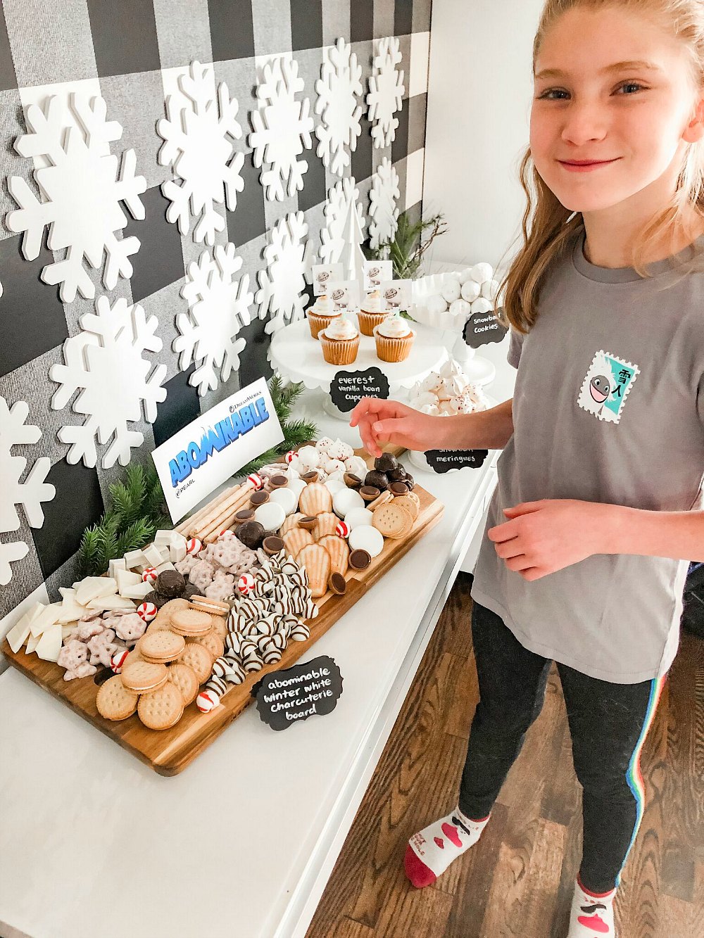Plan a family movie night watching Abominable with an easy Snowball Party. Create an Abominable Charcuterie Dessert Board and Snowball Treats!