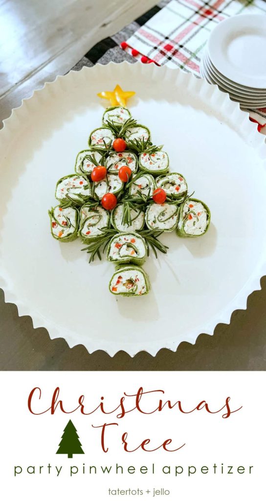 Christmas Party Pinwheel Tree Appetizer. Tis the season for easy appetizers! Whip up these cream cheese and veggie pinwheels, arrange on a platter and garnish with fresh herbs. Then pop them in the fridge until the party starts.