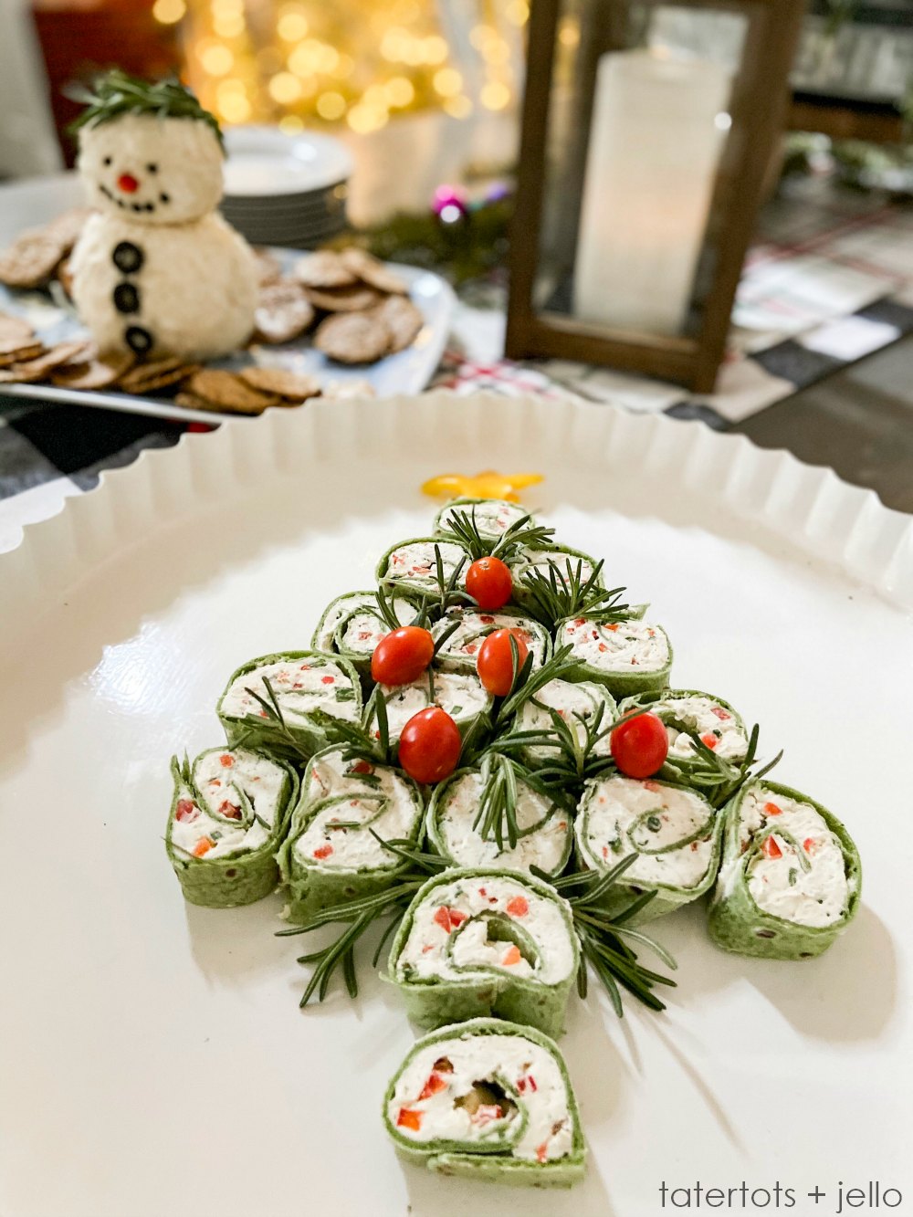 Christmas Party Pinwheel Tree Appetizer. Tis the season for easy appetizers! Whip up these cream cheese and veggie pinwheels, arrange on a platter and garnish with fresh herbs. Then pop them in the fridge until the party starts.