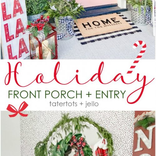 Holiday Home Tour - Festive Porch and Entry! Easy ways to add holiday cheer to your front porch and entryway!