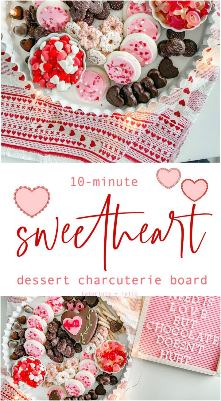 10-minute valentine's sweetheart charcuterie board. Delight your loved ones with a sweet take on the traditional charcuterie board by creating a sweetheart dessert board in just 10 minutes.