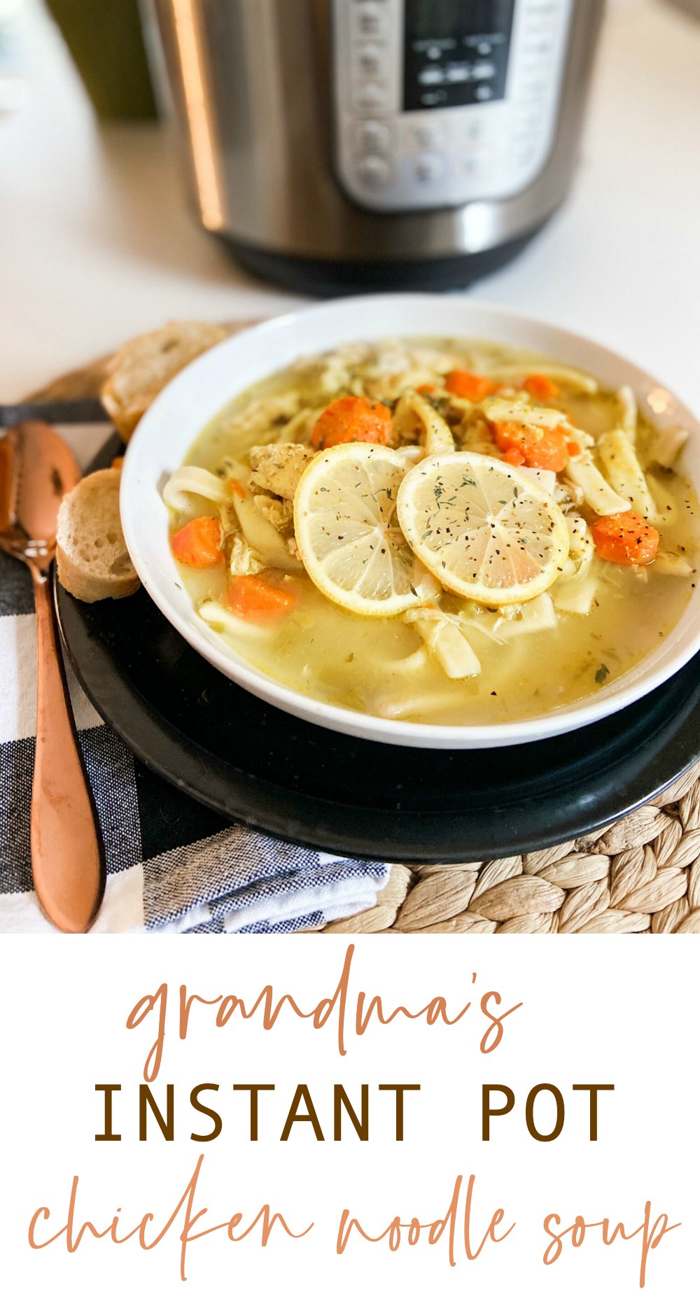 The best Instant Pot homemade chicken noodle soup! Just like Grandma makes with homemade noodles and ready in minutes! 