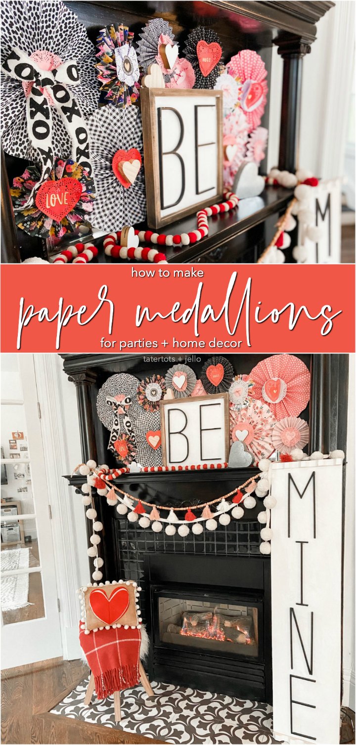 How to make paper medallions for parties and home decor. Paper medallions are easy to make with scrapbook paper and perfect for parties and home decorating!