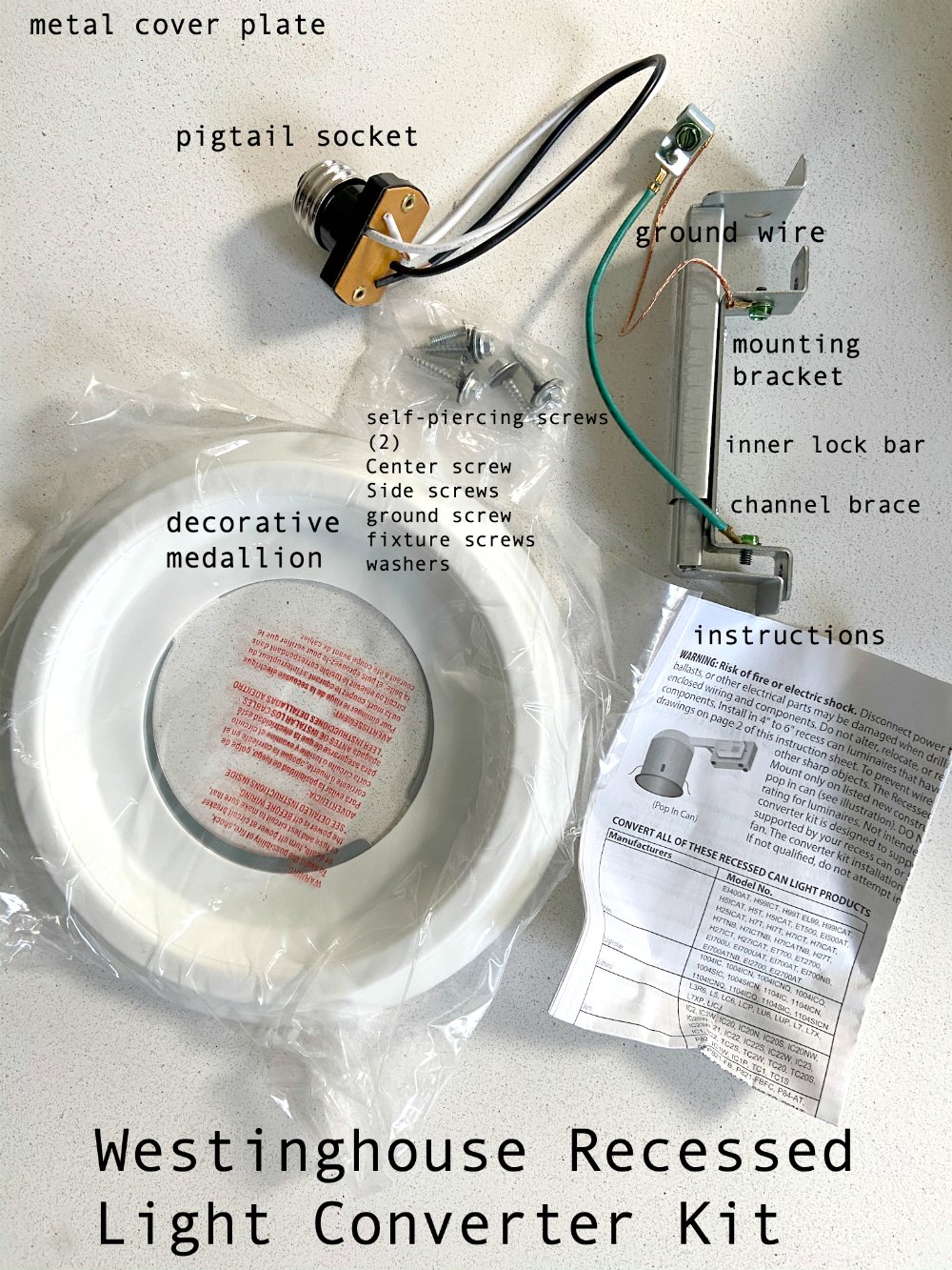 westinghouse light converter kit lets you change out a recessed can light fixture for a pendant or chandelier with no remodeling. 
