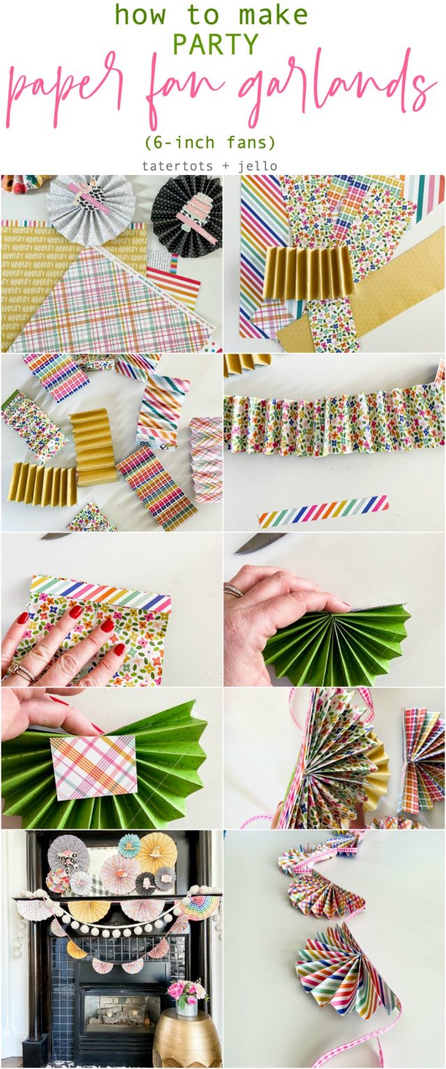 DIY Paper Fan Birthday Garlands easy party decor!
