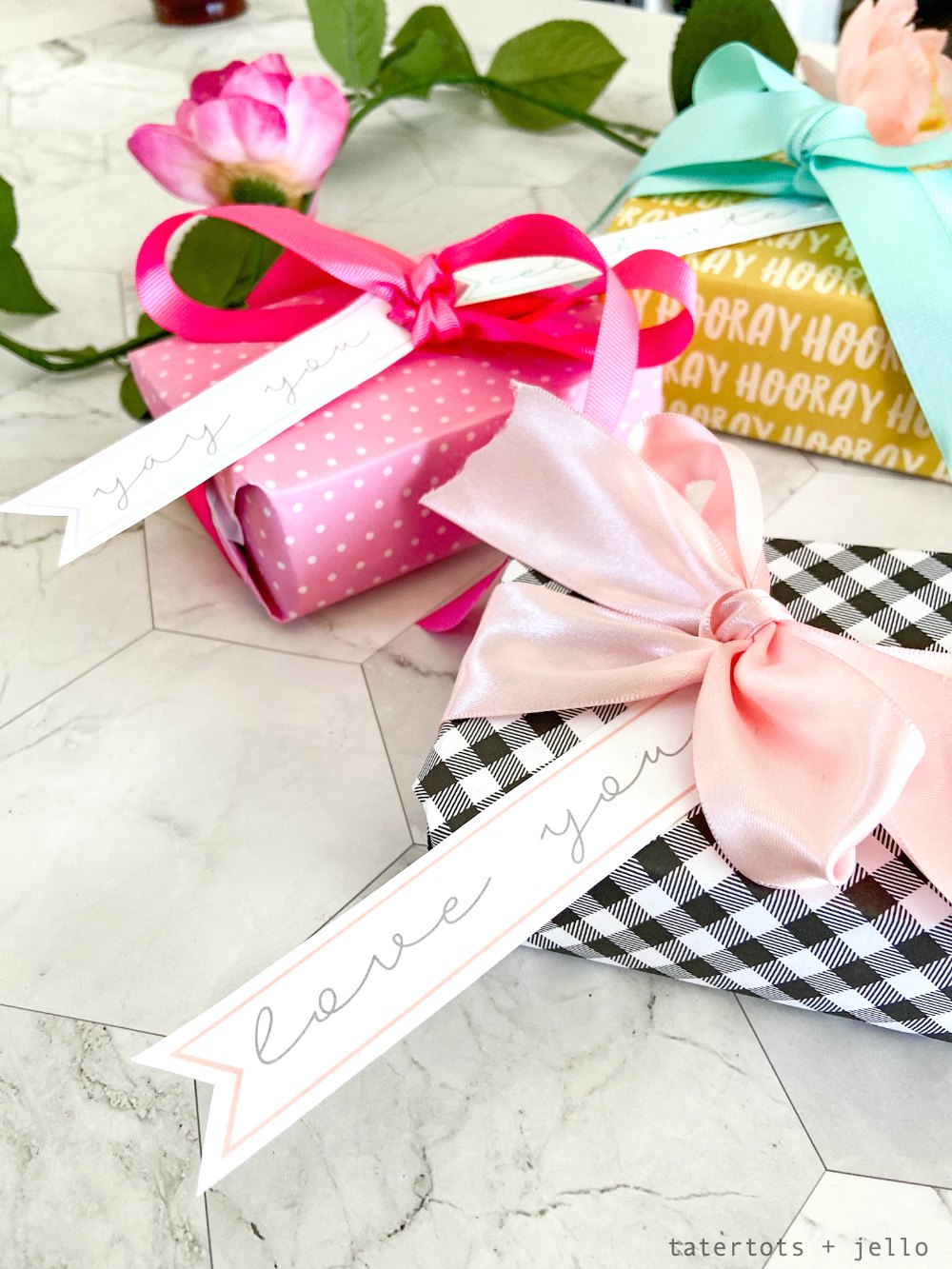 Simple All-Occasion Printable Gift Tags. Use scrapbook paper to wrap gift and add these simple printable tags for ALL occasions! They make gift-giving so easy! 