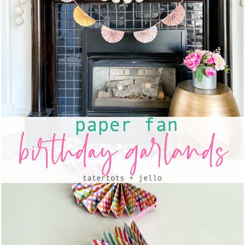 DIY Paper Fan Birthday Garlands. Create a two sizes of birthday garlands in minutes using your favorite scrapbook paper.