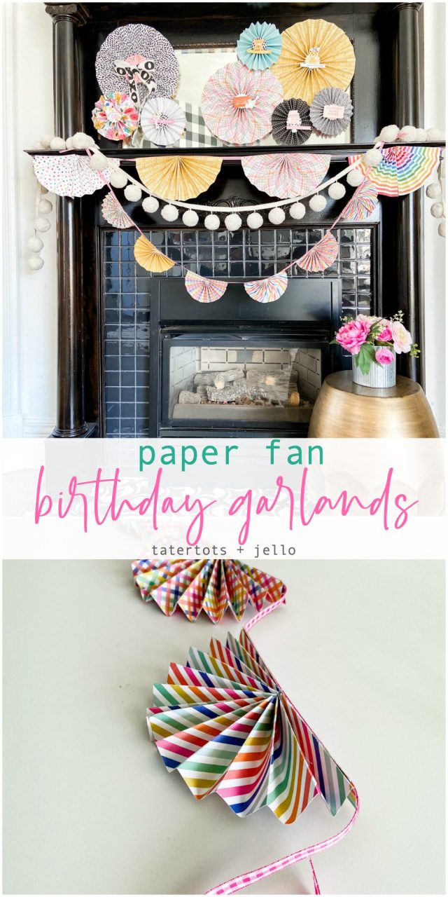 DIY Paper Fan Birthday Garlands easy party decor!