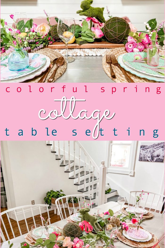 Colorful Spring Cottage Table Setting