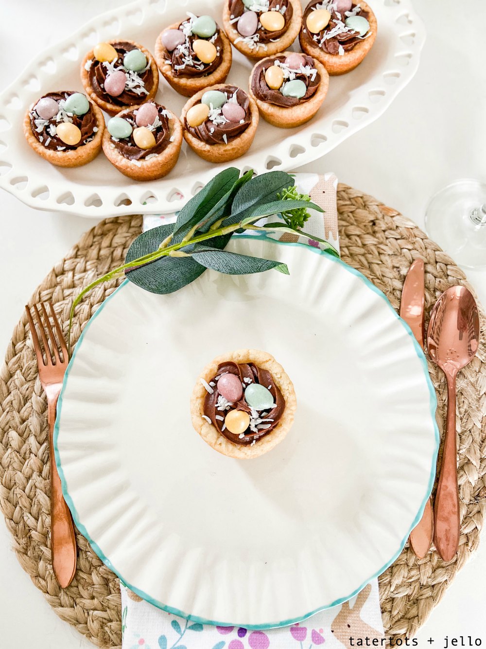 easter bird's nest cookie cups