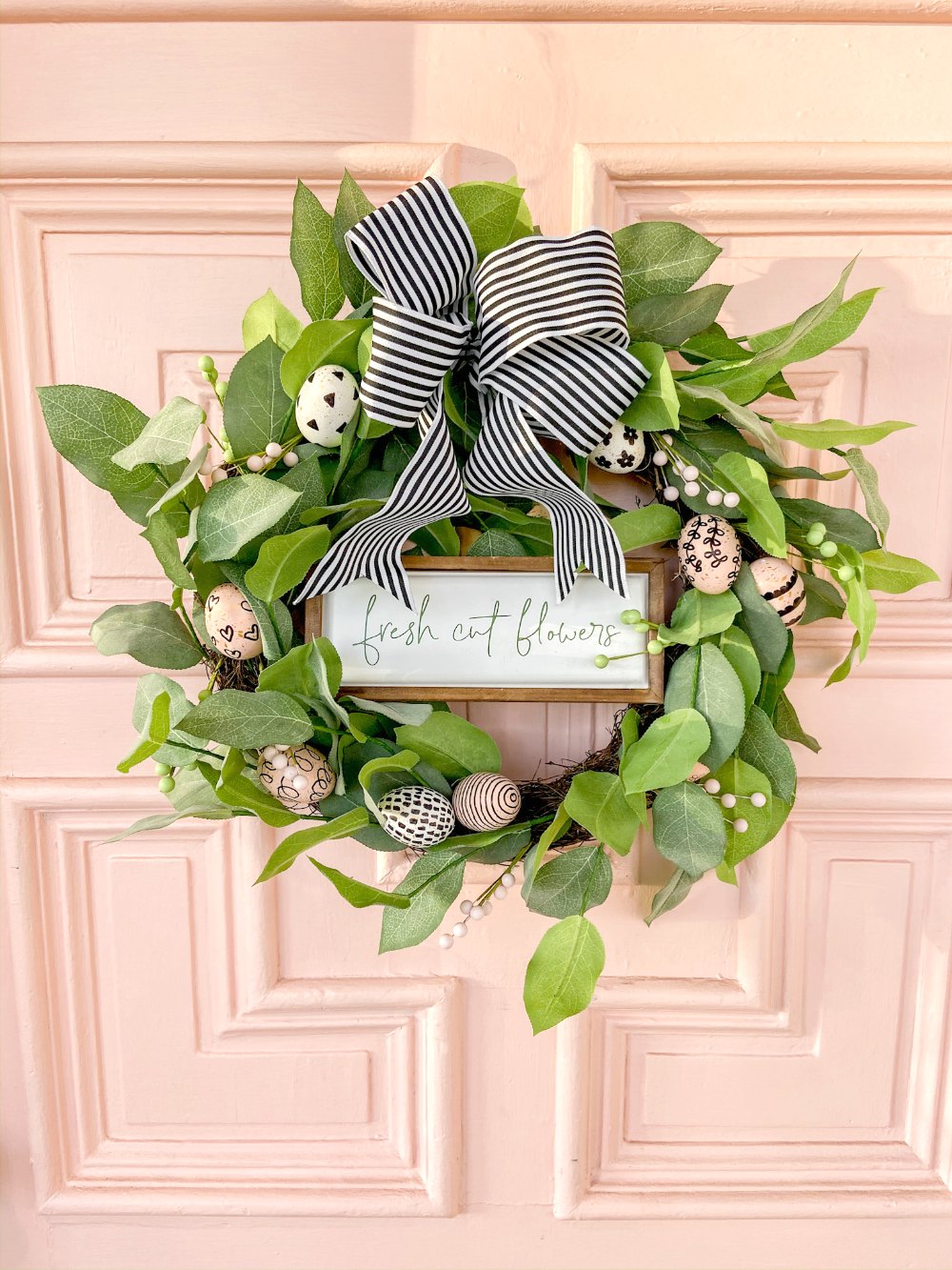 Spring Farmhouse Spring Egg Wreath