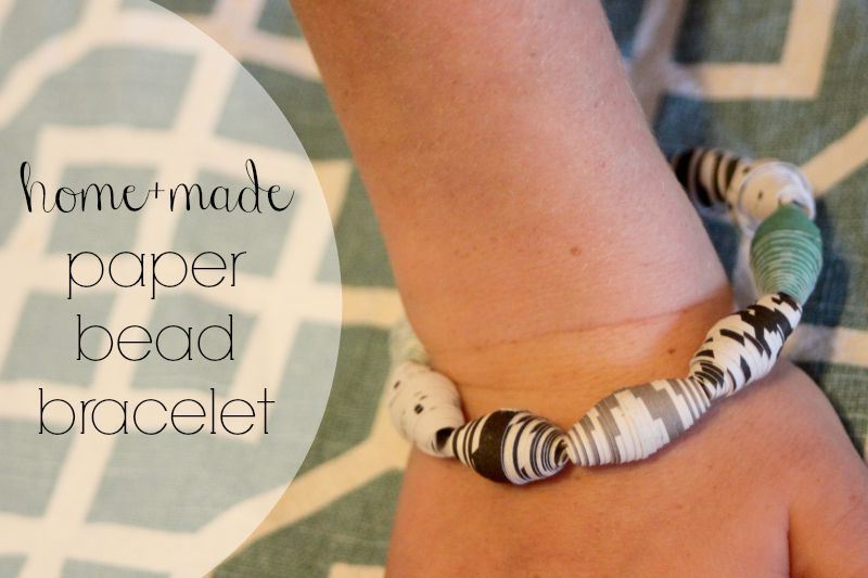 Homemade Paper Bead Bracelet. Take scrapbook paper and roll it up to make paper beads. Paper beads are perfect for creating one-of-a-kind bracelets and necklaces! 