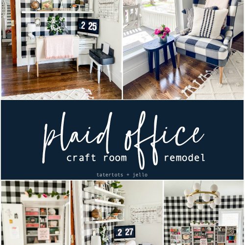 plaid office craft room budget makeover