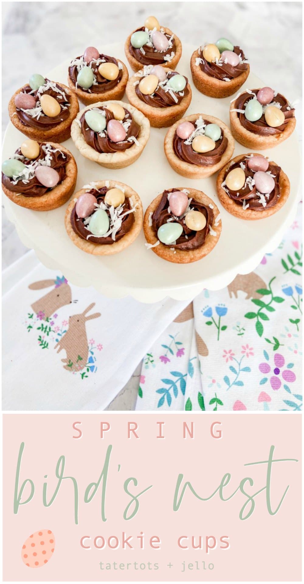 Easter Nest Sugar Cookie Cups - Yummy Healthy Easy