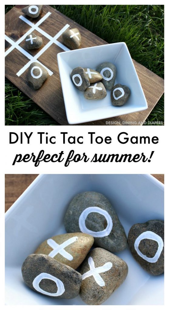 DIY tic tac toe game and 1 month of free kids craft ideas with amazon links. 