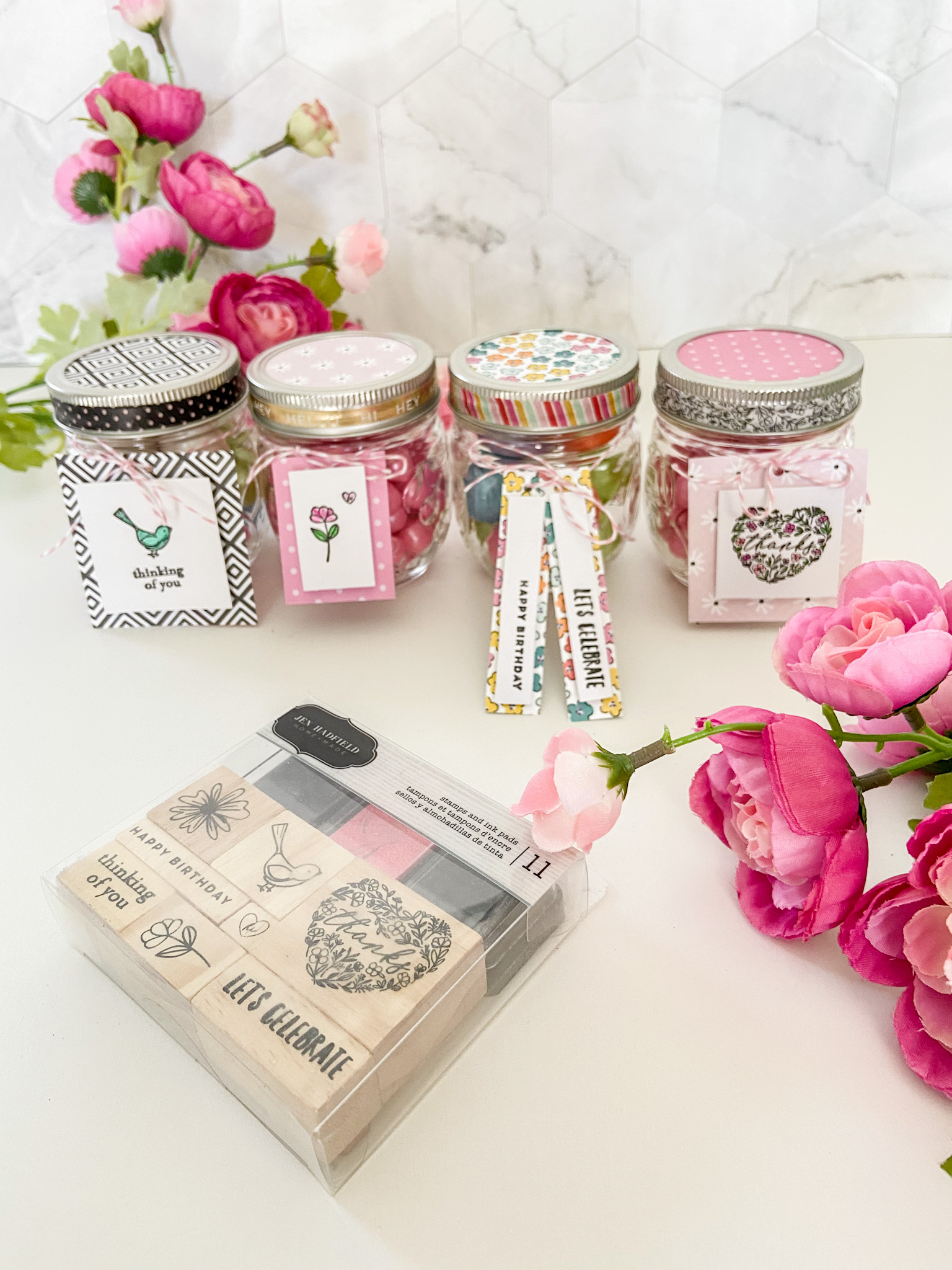 Hey! Hello! Jen Hadfield scrapbook stamps available at JoAnn Stores and onlinr.