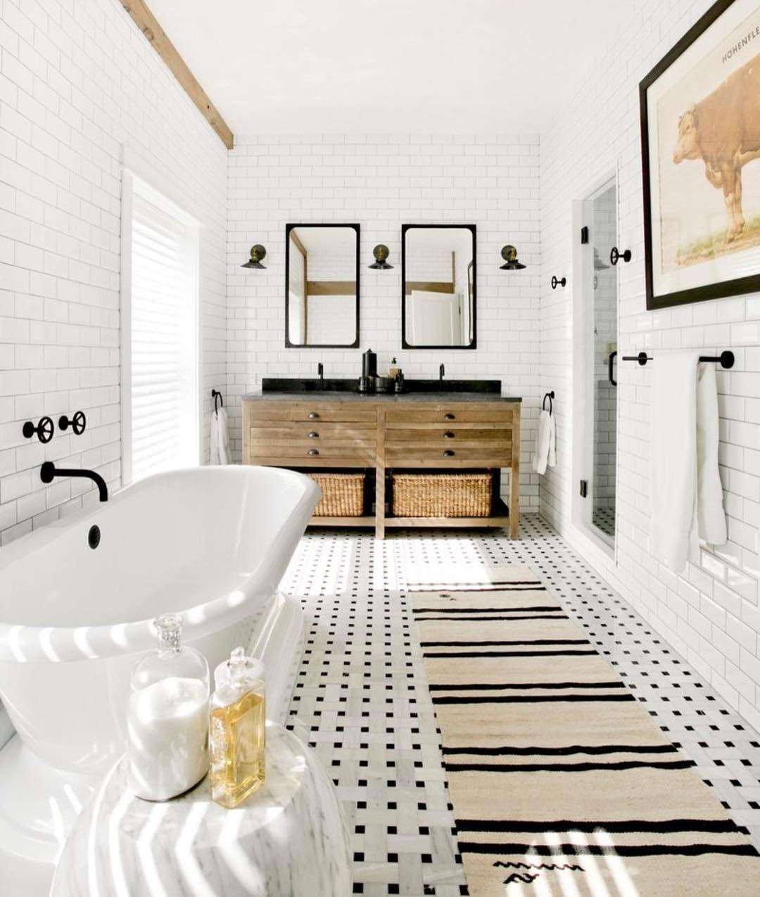 black and white modern bathroom tile ideas.