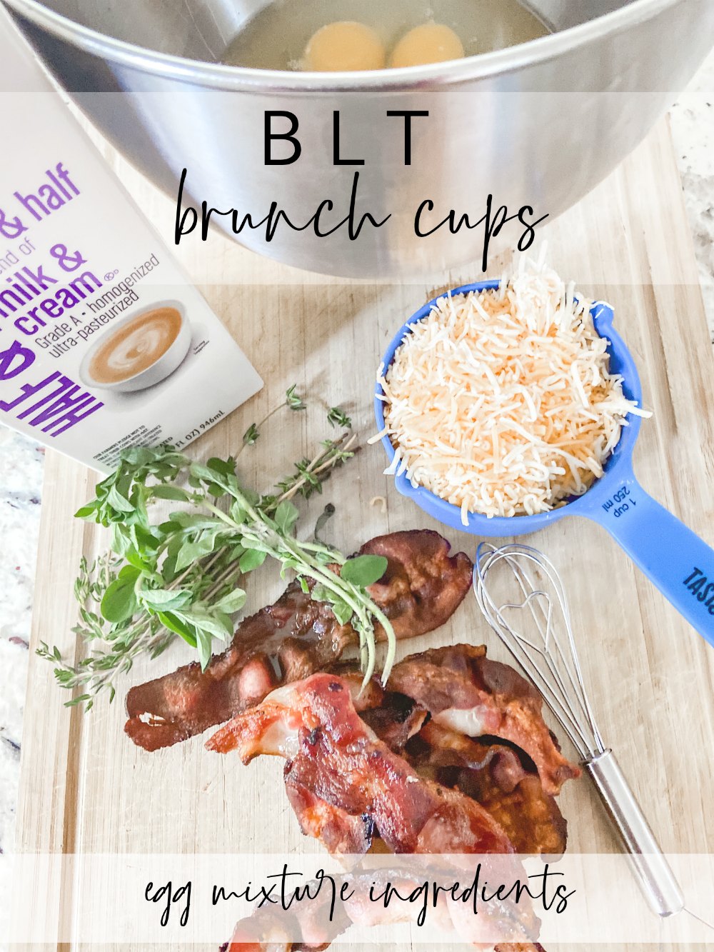 BLT Hashbrown Egg Brunch Cups. Bake up a batch of hashbrown egg cups in minutes. Perfect for Mother's Day brunch but they can easily be refrigerated or frozen for meal planning breakfasts too! 